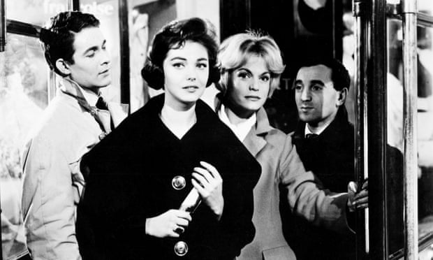 Jacques Charrier, Dany Carrel, Estella Blain and Charles Aznavour in the film Les Dragueurs (The Chasers, 1959), directed by Jean-Pierre Mocky.