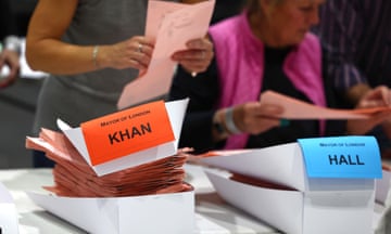Ballot papers for the London mayoral election are counted