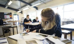 An art lesson at a secondary school in Wales