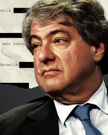 Leon Black overlaid over Epstein files