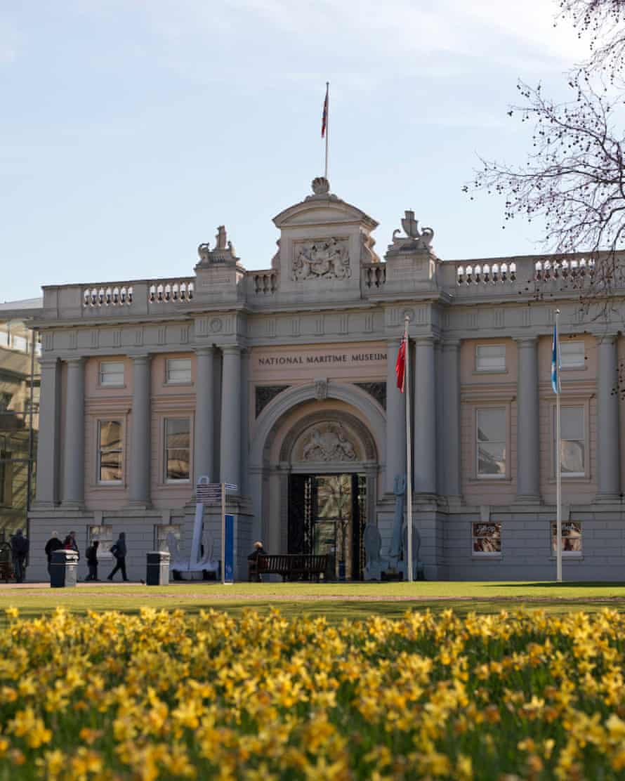 The National Maritime Museum, Queen’s House and Royal Observatory, with daffodils.