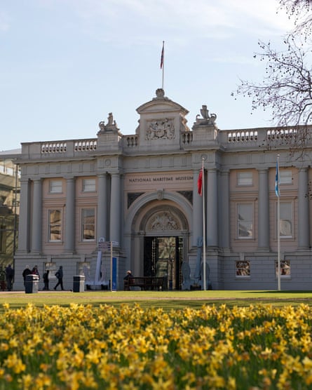 The National Maritime Museum, Queen’s House and Royal Observatory, with daffodils.
