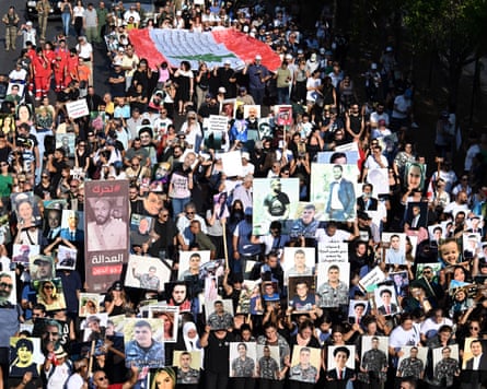 A commemorative street procession for those who lost their lives in the 2020 Port of Beirut explosion