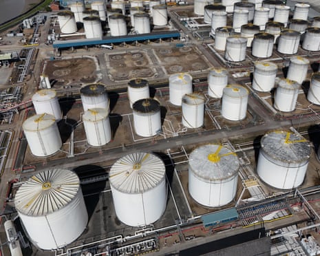 Aerial view of ships and oil tankers in the Strait of Hormuz