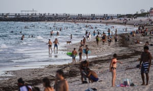 A crowded Miami Beach in Florida on Tuesday.