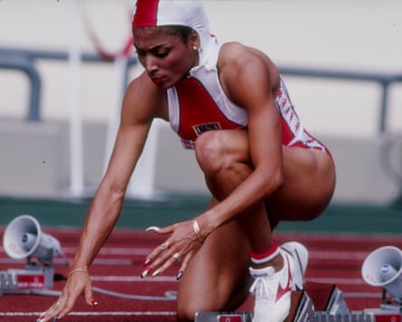 A runner in starting position.