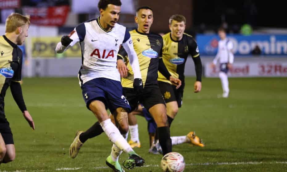 Dele Alli in action against Marine in the FA Cup third round
