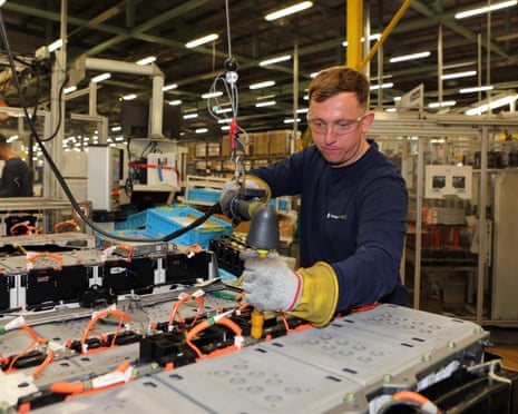 A worker preparing a battery at Envision’s gigafactory in Sunderland