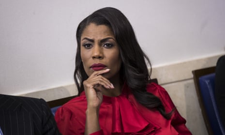 Omarosa Manigault-Newman listens during the daily press briefing at the White House.