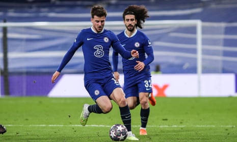 Marc Cucurella and Mason Mount in action for Chelsea