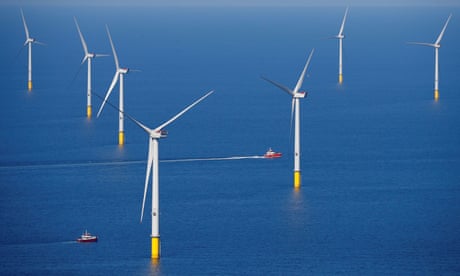 File photo of a wind turbine at an offshore wind farm off the coast of Blackpool, Britain