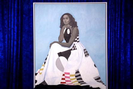 Michelle Obama’s official portrait, painted by Amy Sherald.