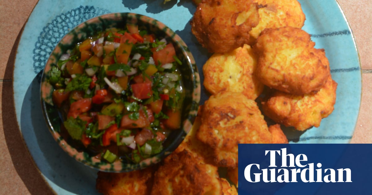 Potato cakes with tomato, onion, chilli and herb salsa | Rachel Roddy | Food | The Guardian