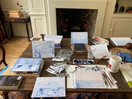 I Thrive on Solitude … Emin’s drawing board with works from last summer.