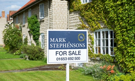 A For Sale sign on a house in Hovingham, North Yorkshire