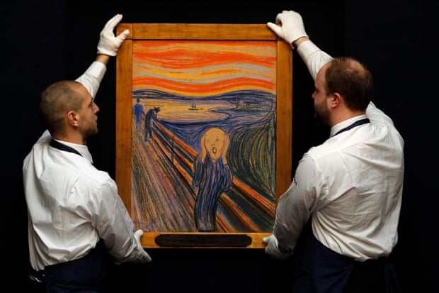 Edvard Munch’s painting The Scream at Sotheby’s auction house in London in April 2012.