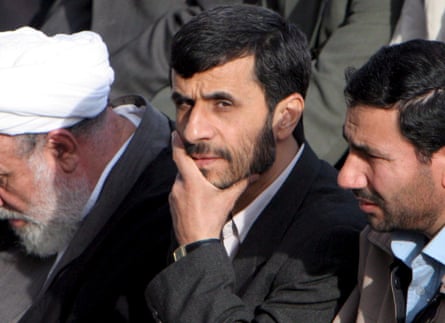 Iranian president Mahmoud Ahmadinejad during the Eid-al-Fitr ceremony in Teheran on 4 November 2005.