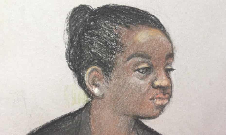 Sketch of Agnes Taylor during her court appearance