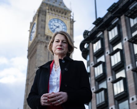 Helen Hayes, the Labour chair of the education select committee outside Portcullis House, with the Elizabeth tower in the background