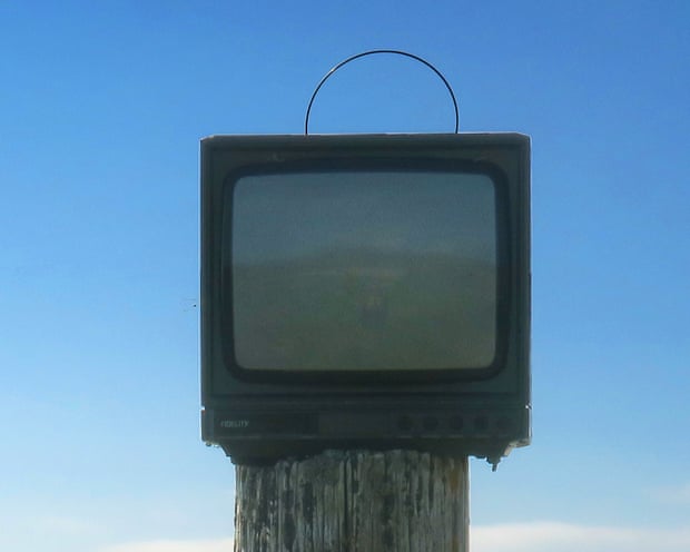 A discarded television set