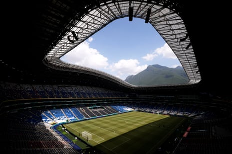 An aerial view of Estadio Monterrey.