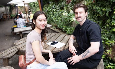 Samsara and Lawrence, at the Alma: ‘I don’t smoke when there are kids around – I feel awkward,’ he says.