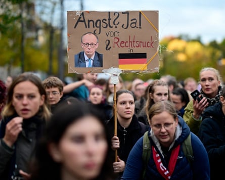 ‘Fear? Yes, of a shift to the right in Germany’ … a demonstration with the title We Are the Daughters in Berlin on October 21, after Merz’s comments.