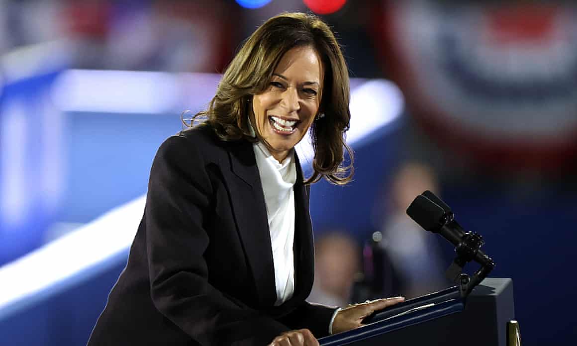 Kamala Harris on the Ellipse in Washington DC on Tuesday.