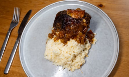 Two dishes in one … Sydney’s short rib and risotto.