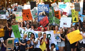 Thousands of students rally demanding action on climate change in Sydney, 30 November 2018.