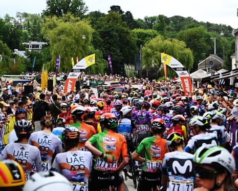 The riders head out for stage three
