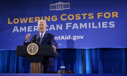 President Biden speaks about his student debt relief plan at a community college in New Mexico in November 2022.