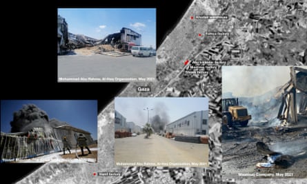 A composite picture of other factories and warehouses that were also bombed