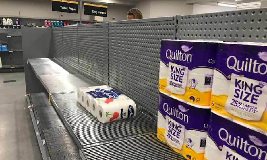 Empty shelves in a Sydney supermarket