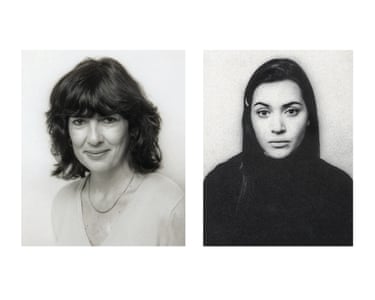 Black and white passport photos of Christiane Amanpour from 2002 and Kate Winslet from 1997