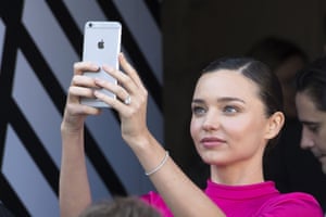 Miranda Kerr takes a selfie