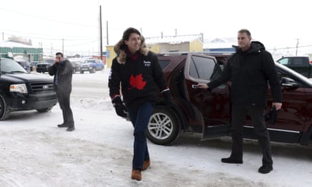 ‘Trudeau has that aura’: Justin Trudeau arrives in Iqaluit, Nunavut, on Thursday.