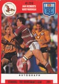 Roberts’ 1991 Stimorol trading card, during his time with the Manly Sea Eagles.