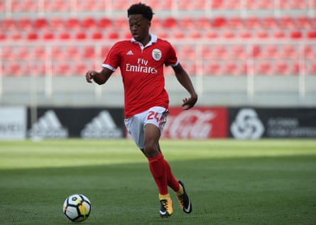 English forward Chris Willock playing at the Caixa Futebol Campus for Benfica’s B team against Varzim SC in the LigaPro.