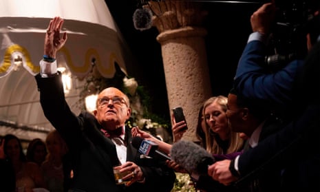 Rudy Giuliani at Mar-a-Lago on New Year’s Eve 2019. ‘We moved into Mar-a-Lago and Donald kept our secret,’ Judith Giuliani said.