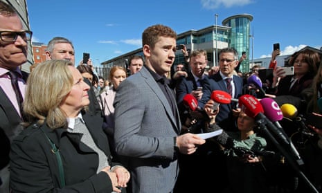 The alleged disclosure came during the trial of the Ulster rugby players Paddy Jackson (pictured) and Stuart Olding, who were both cleared of rape.