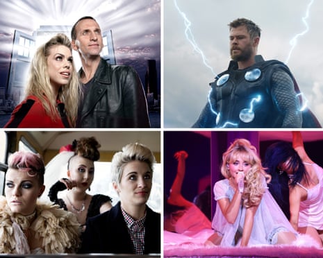 Top- Doctor Who, Avengers: Endgame Bottom- This is England, Sabrina Carpenter
