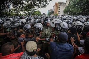Police and protesters clash