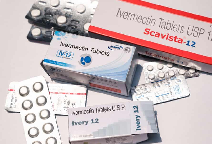 A variety of ivermectin tablets and containers.
