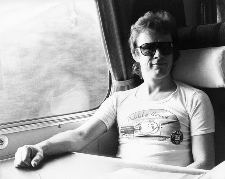 Mickey Jupp on tour by train in 1978.