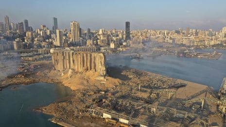 Aerial footage captures scale of destruction from Beirut explosion – video