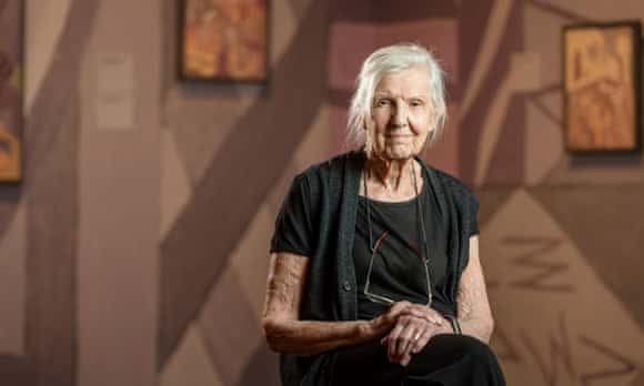 Australian artist Helen Maudsley in the NGV Australia with work from her exhibition Our Knowing and Not Knowing. Picture: Eugene Hyland