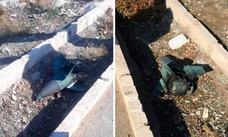 Images circulating online of what an Iranian activist said was a missile head photographed near the crash site.