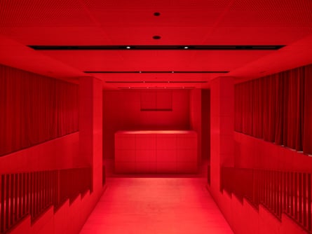 Simply red … Jean Nouvel’s trademark rouge space.
