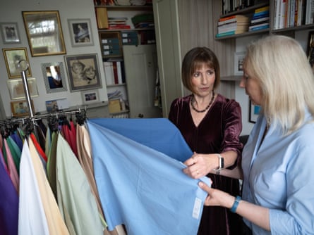 Colour analyst Isabel Walker with a client.